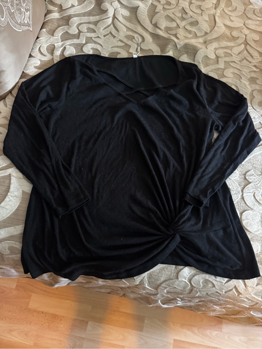 Target Black Twist-Knot Long Sleeve Women's Top